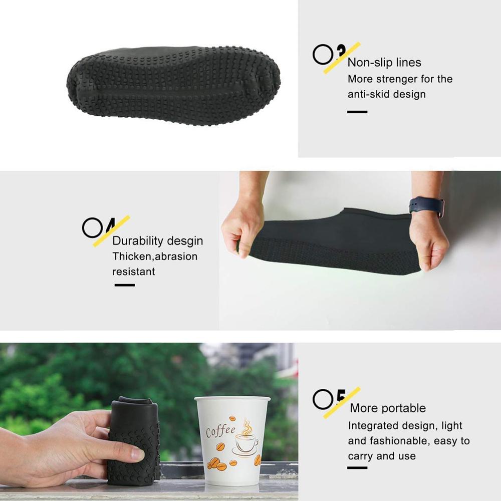 Non-Slip Silicone Rain Anti skid Waterproof Fordable Boot Shoe Cover (Mix Color)