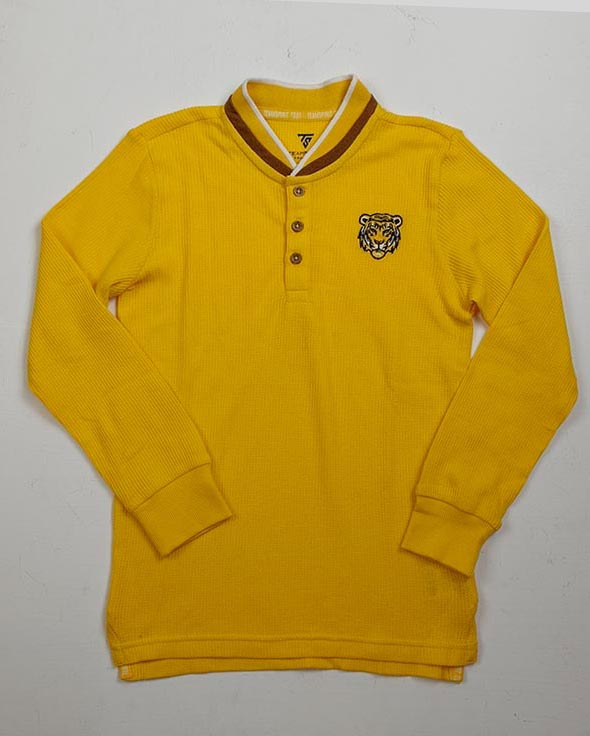 B16682 | Boys Long Sleeve Henley Neck T-Shirt