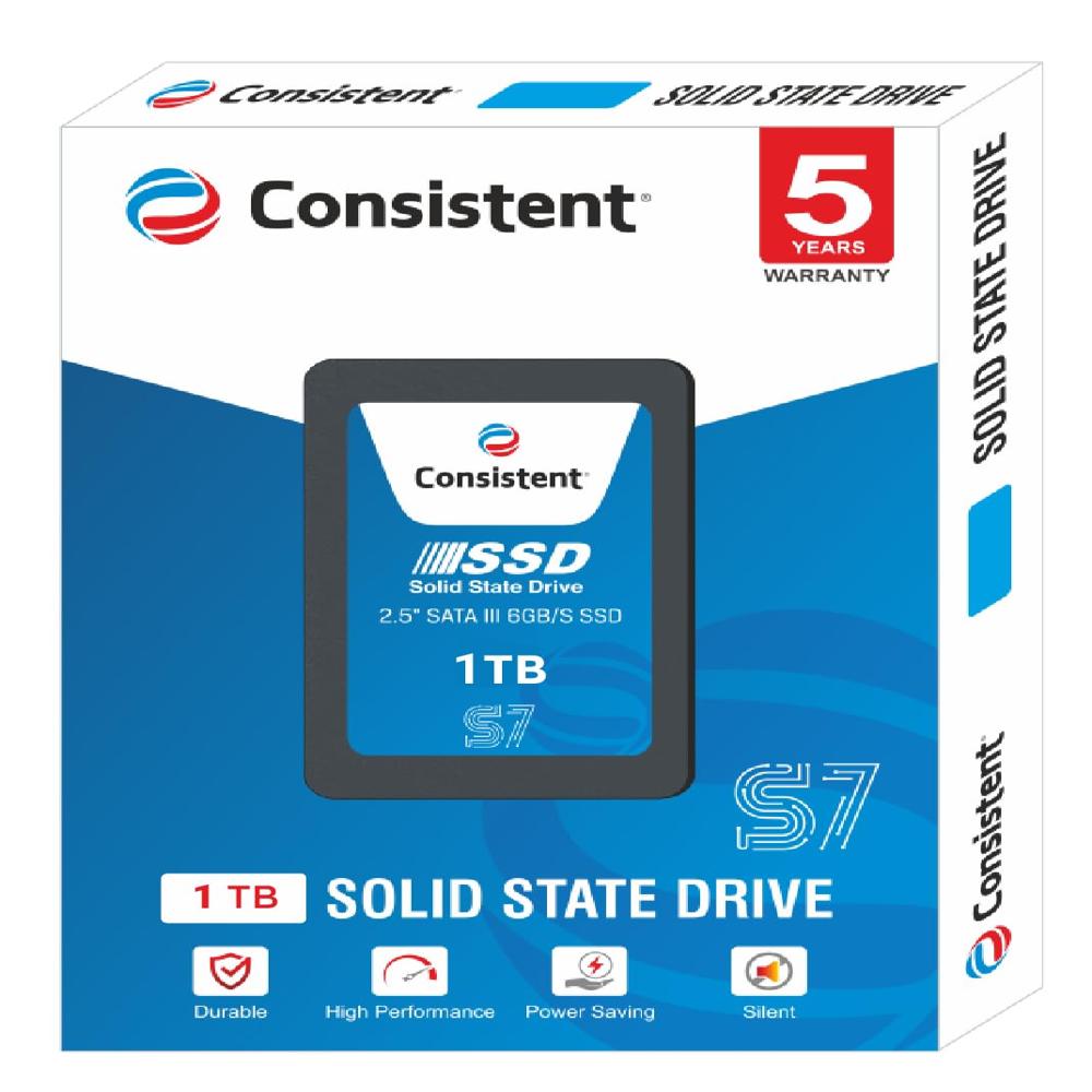 Consistent 2.5 1 TB SSD with SATA III Interface, 6Gb/s,Read/Write Speed Upto - 570/500 MB/s,