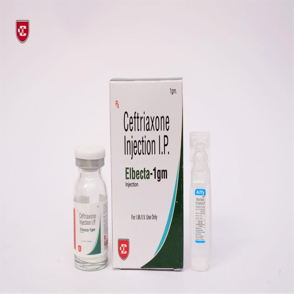 Elbecta Ceftriaxone Injection 1 Gm - Liquid Formulation | Effective Treatment For Severe Bacterial Infections, Prescribed Use