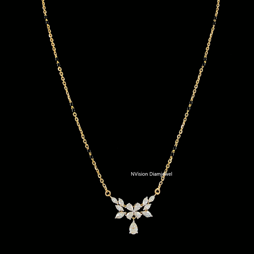 Pear and Marquise Fancy Shape Natural Diamond Mangalsutra