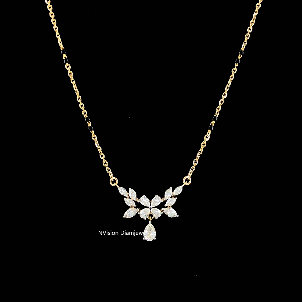 Pear and Marquise Fancy Shape Natural Diamond Mangalsutra