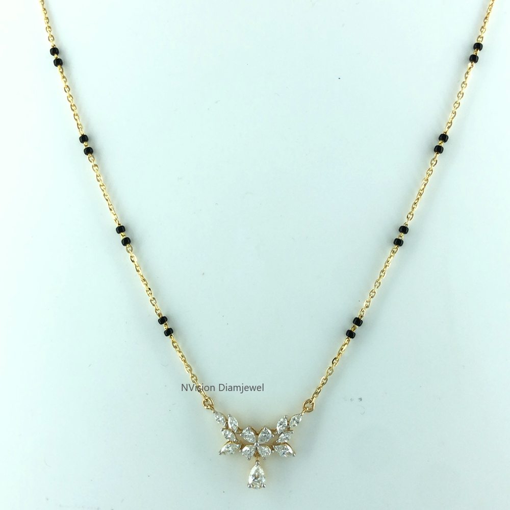 Pear and Marquise Fancy Shape Natural Diamond Mangalsutra