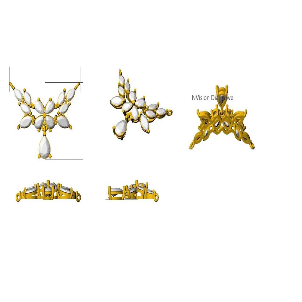 Pear and Marquise Fancy Shape Natural Diamond Mangalsutra