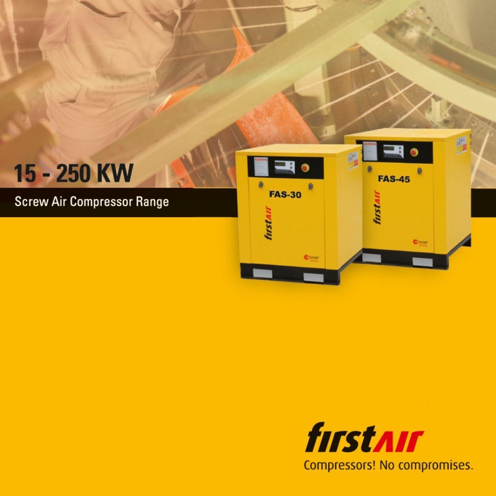 Screw Air Compressor - Air Flow Capacity: Model Dependent Cubic Meter Per Hour (M3/h)