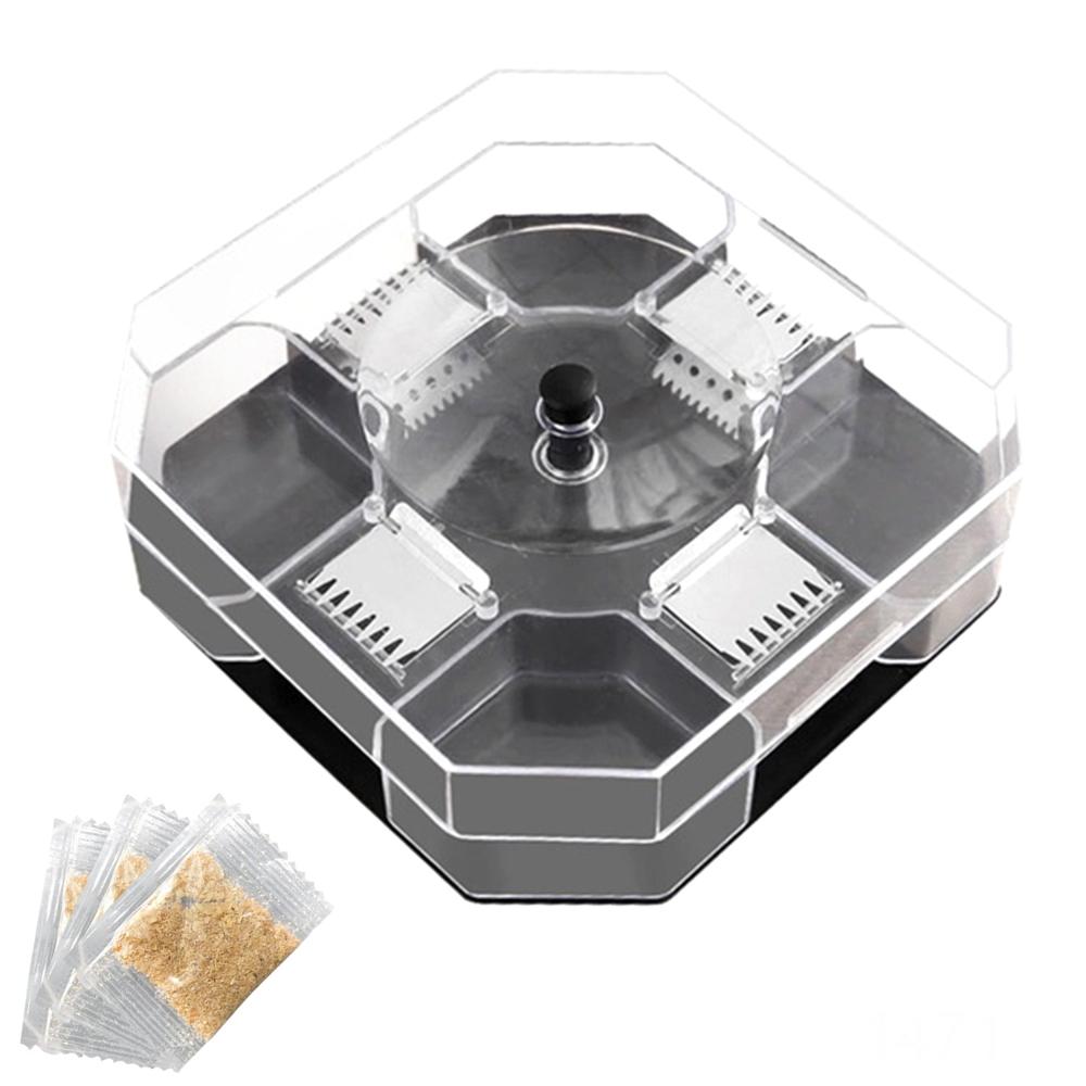 Cockroach Traps Box Cockroach Bug Roach Catcher Cockroach Killer - Plastic And Stainless Steel, 14x14x4.5 Cm, Transparent And Black, Multi-entry Unidirectional Door Design, Reusable And Odorless