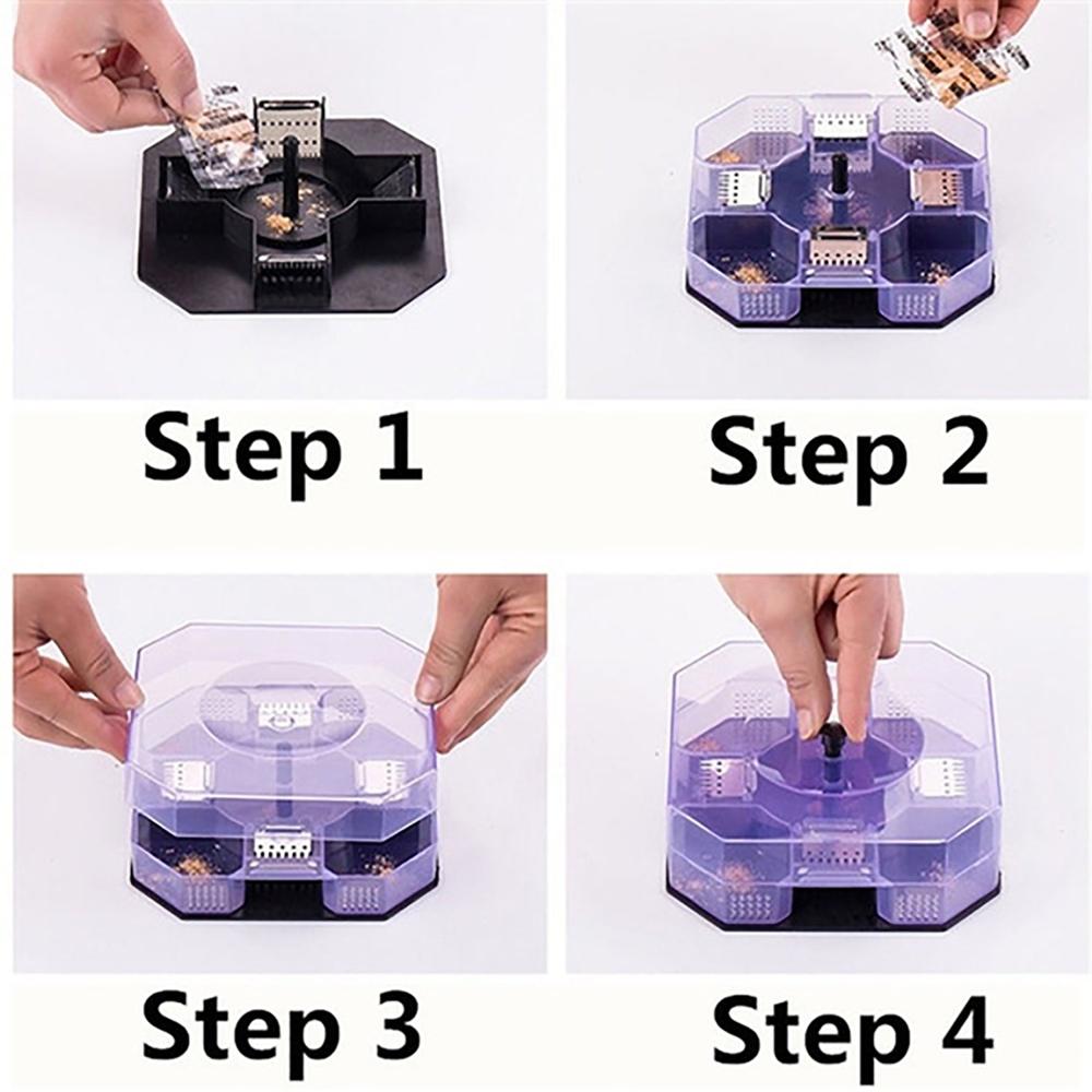 Cockroach Traps Box Cockroach Bug Roach Catcher Cockroach Killer - Plastic And Stainless Steel, 14x14x4.5 Cm, Transparent And Black, Multi-entry Unidirectional Door Design, Reusable And Odorless