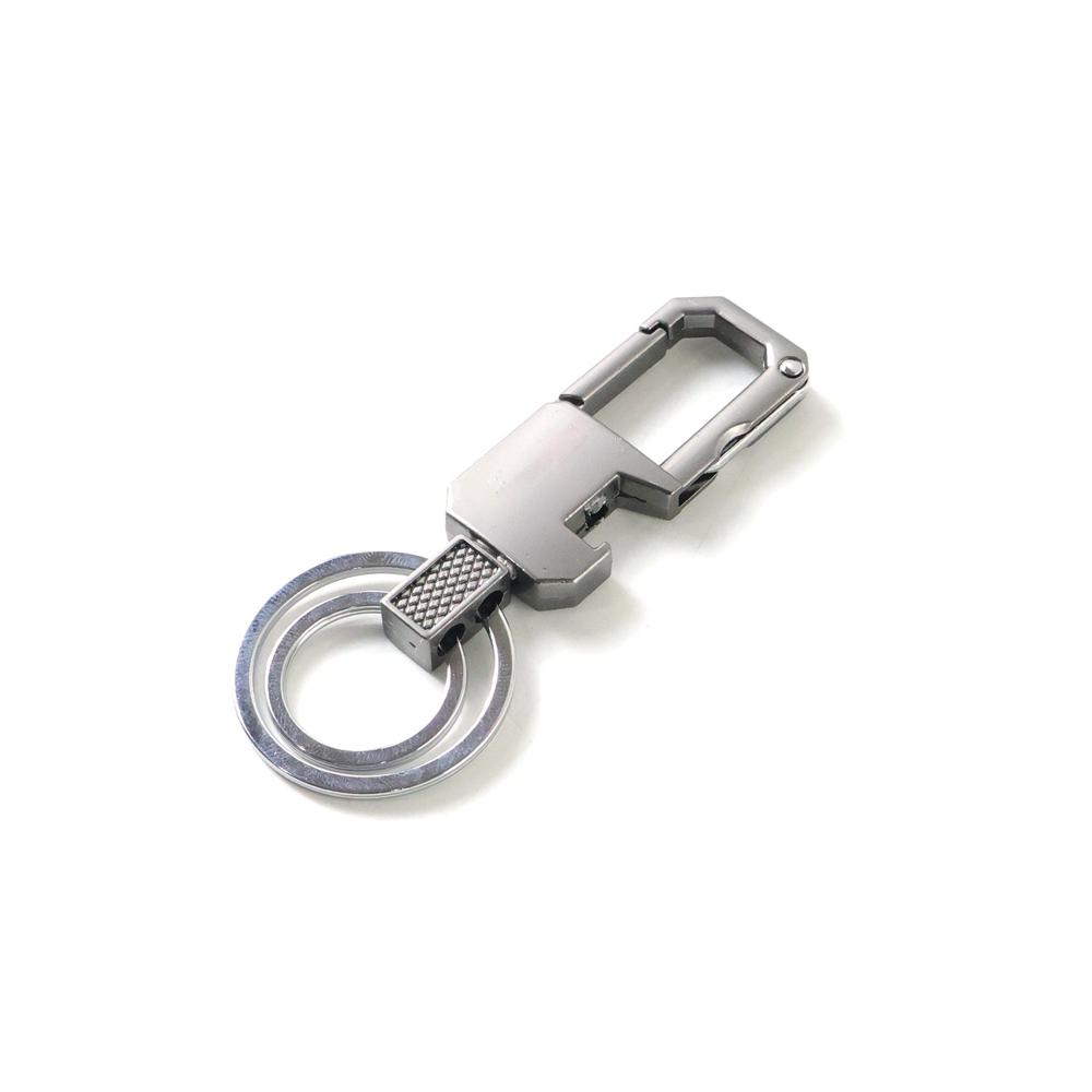 Premium Metal Key Holder with Dual Ring & Secure Clip (1 Pc)