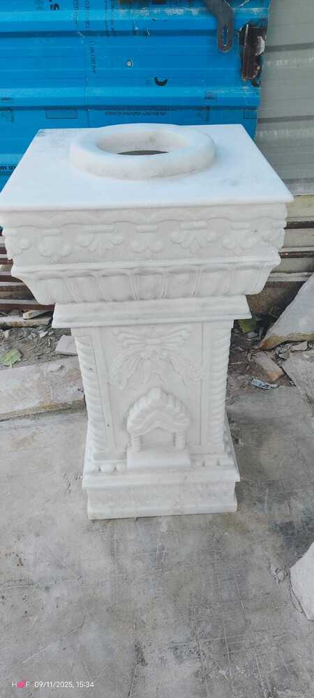 White Marble Tulsi Stand