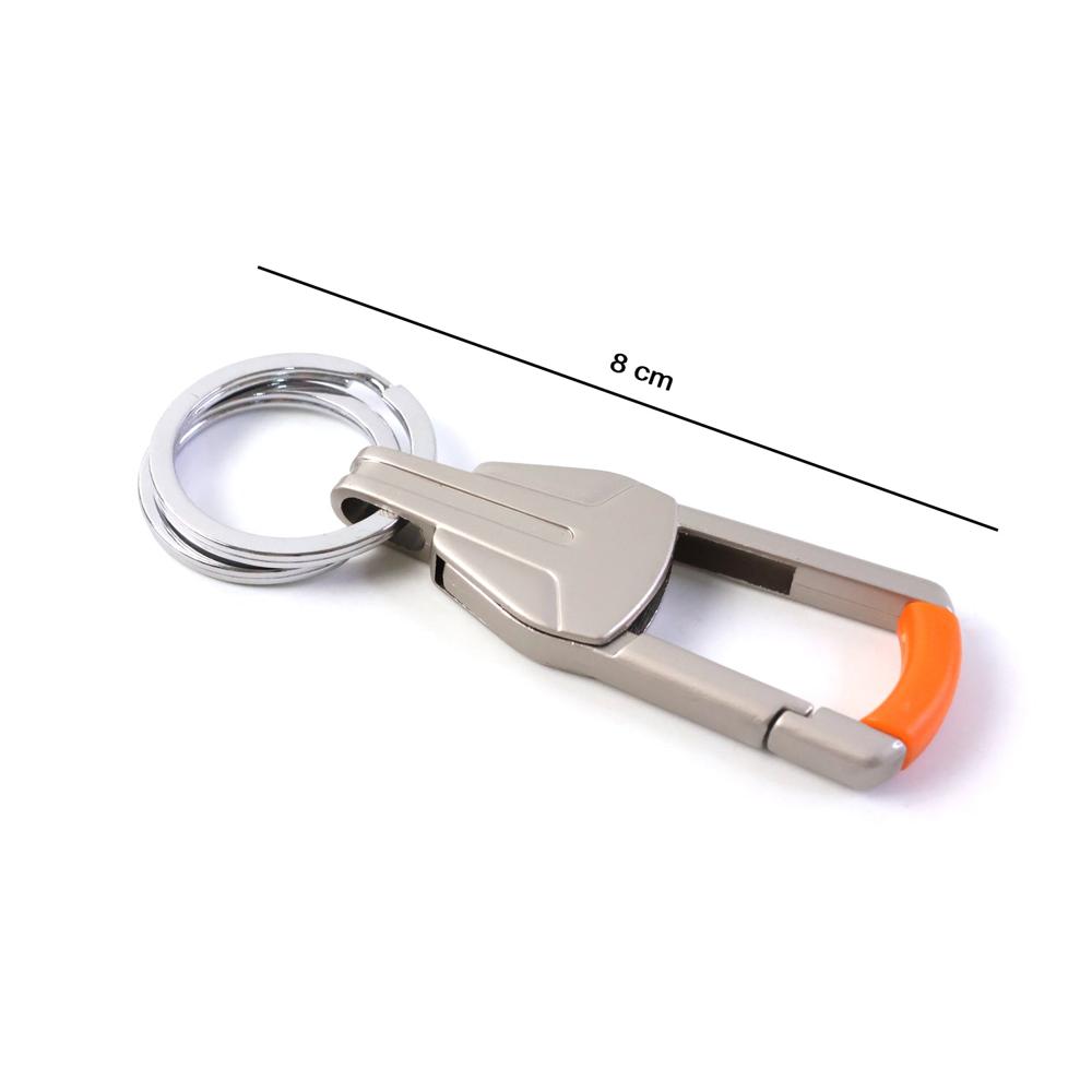 Stylish Metal Key Holder with Dual Ring Design Durable Keychain (1 Pc)