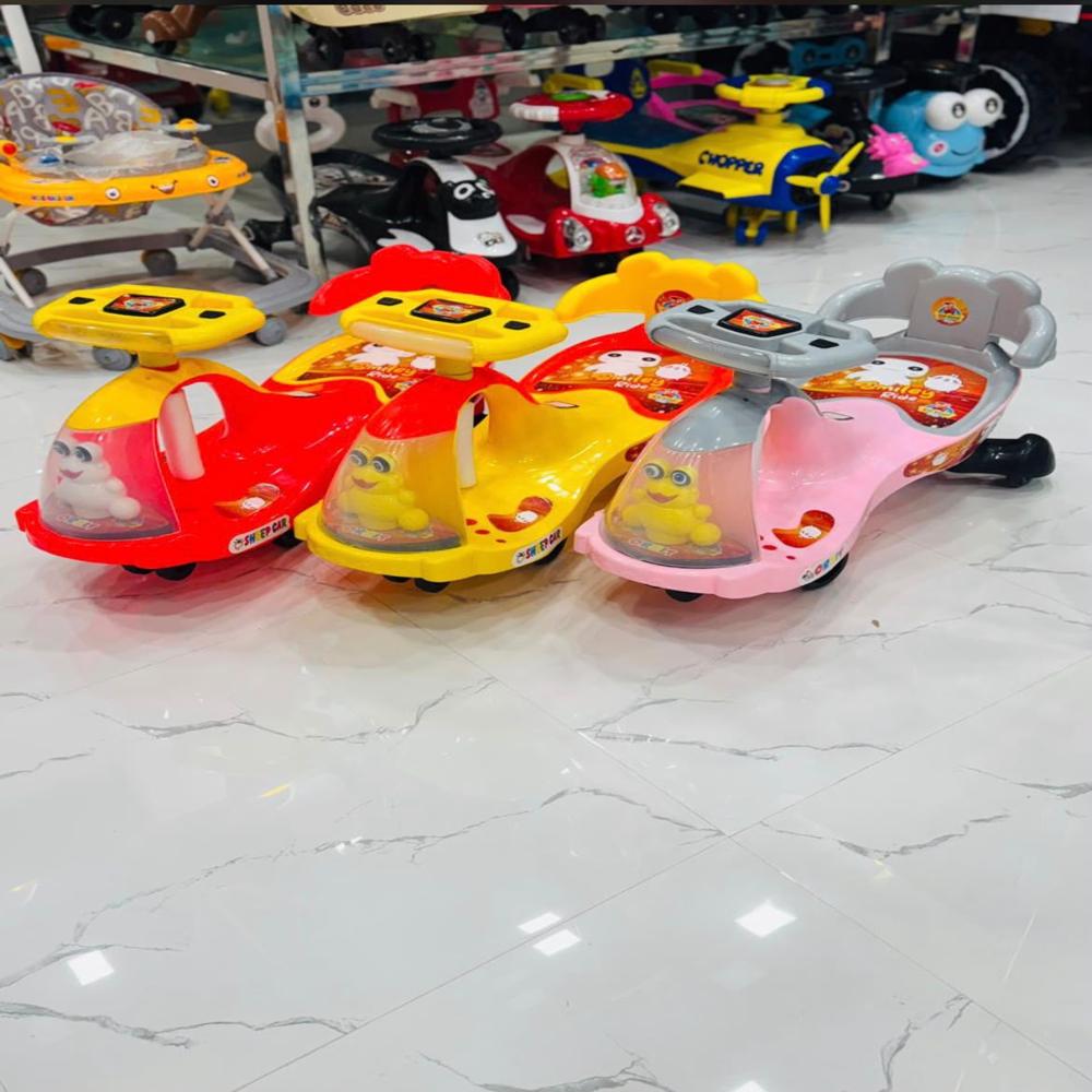 Oebit Magic Car - Durable Plastic Body, Multi-color, Manual Swing | Led Lights, Ergonomic Seat, Multi-directional Wheels, Playful Graphics