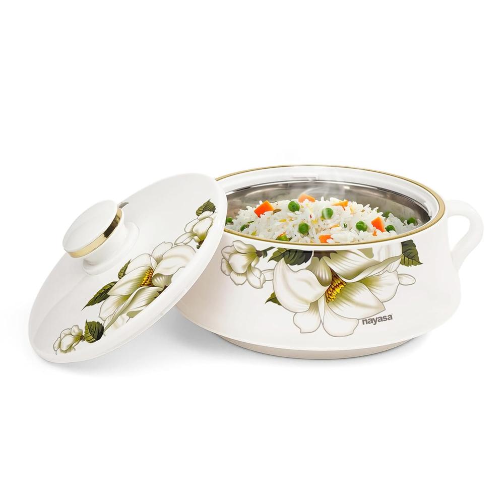 Nayasa Lorenzo Insulated Inner Stainless Steel Casserole- 1500 Ml - Capacity: 1.5 Ltr