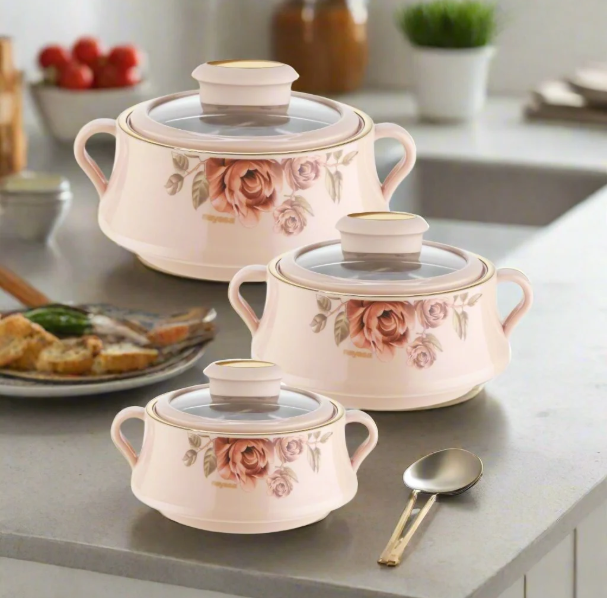 Nayasa Lorenzo Glass Lid Casserole Set of 3