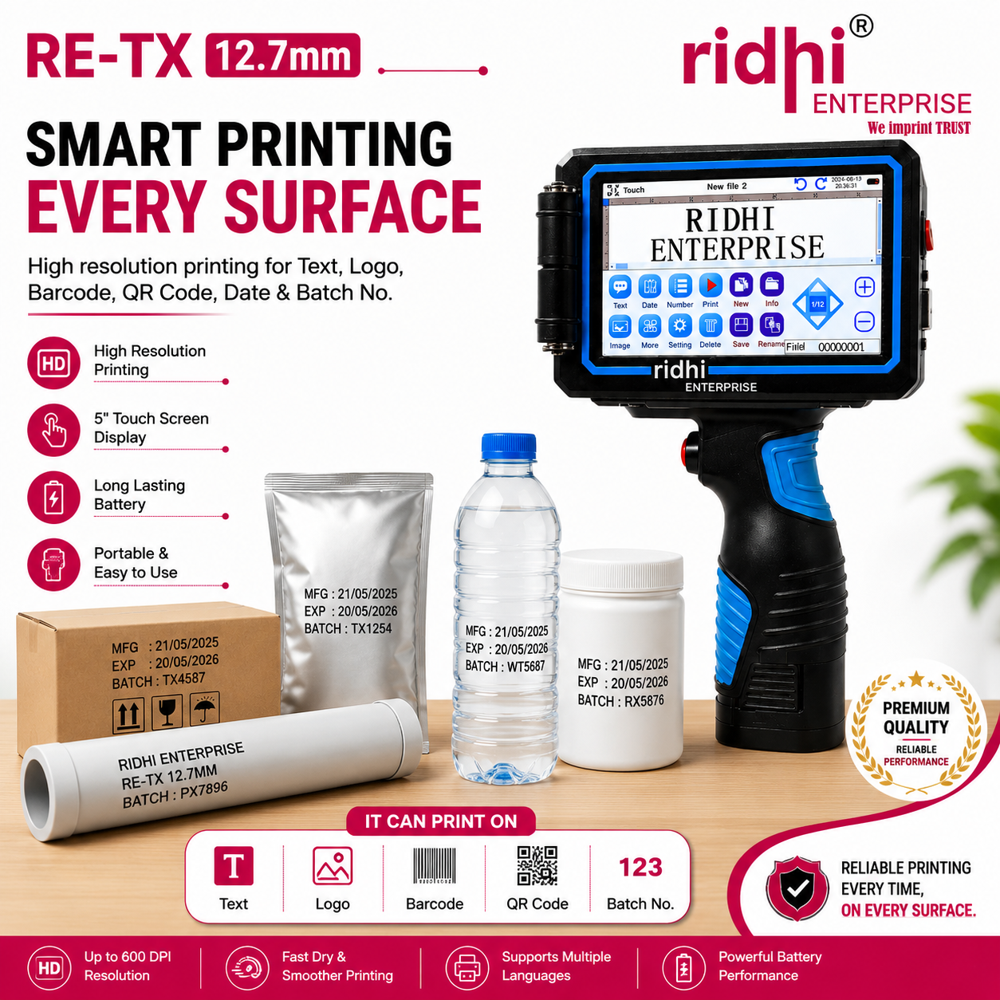 Ridhi Inkjet Automatic Batch Coding Machine - Color: Black