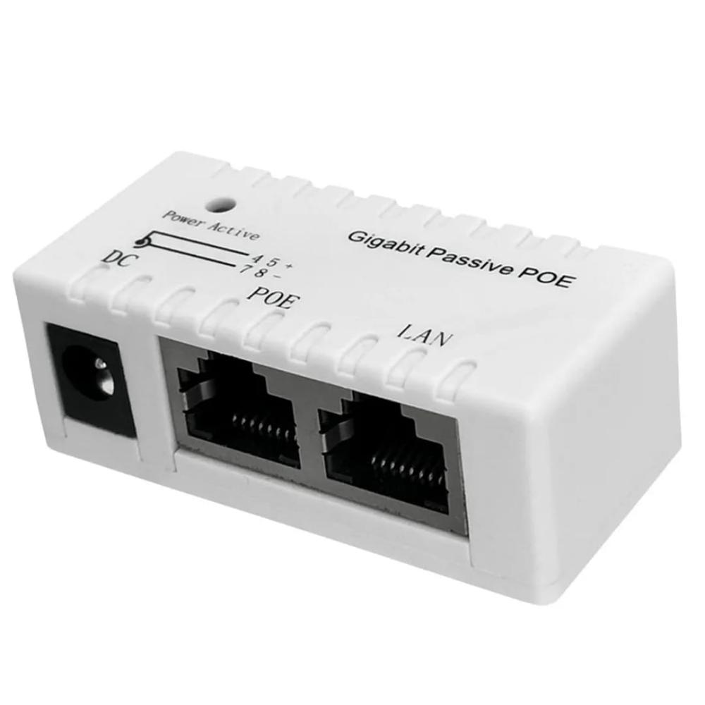 Poe Dc12v-48v 1000mbps Gigabit Single Port Passive Poe Injector Power Adapter Module Accessories - No Of Ports: 2