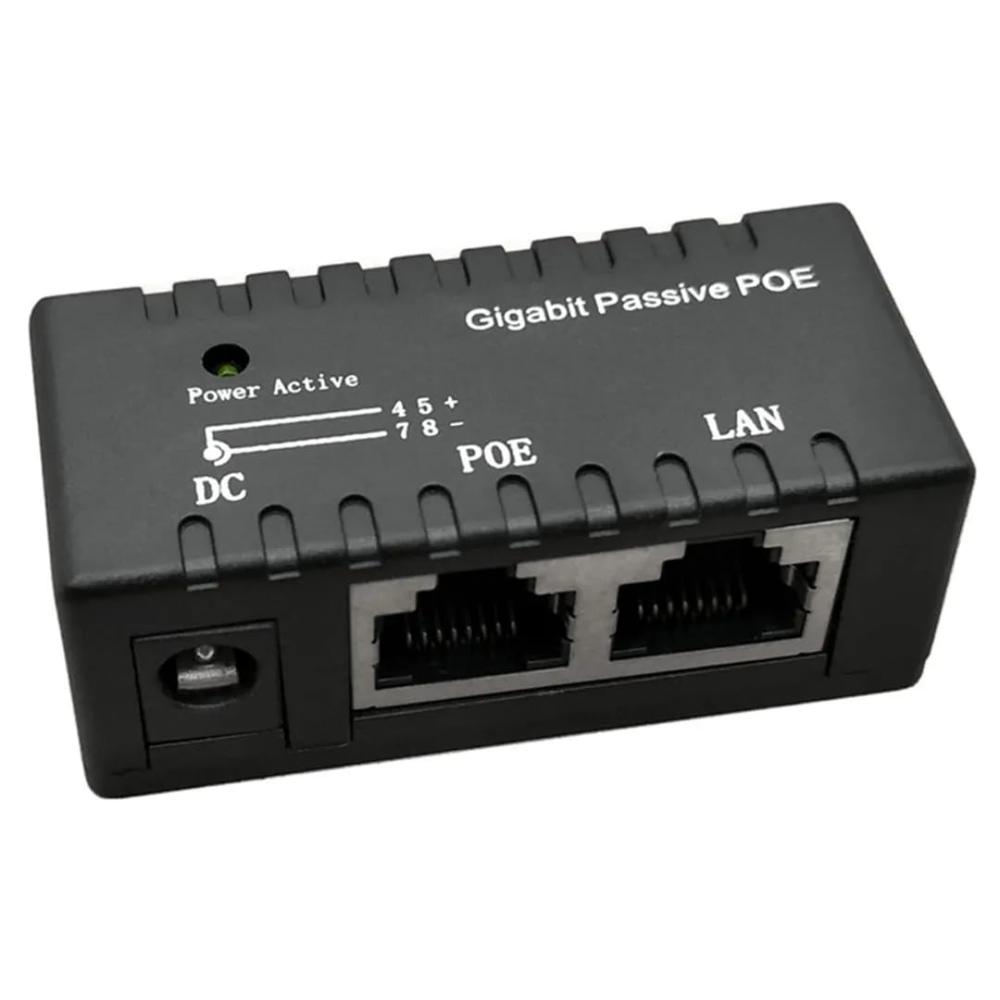 POE DC12v-48v 1000Mbps Gigabit Single port Passive POE Injector Power Adapter Module Accessories