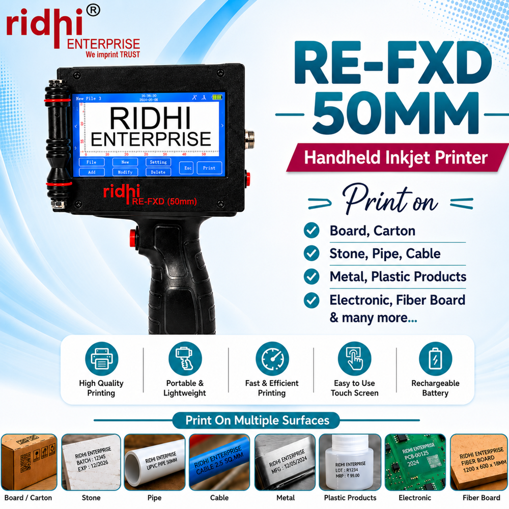Carton Printing Re-fxd 50mm Handheld Inkjet Printer - Automatic Grade: Semi-automatic