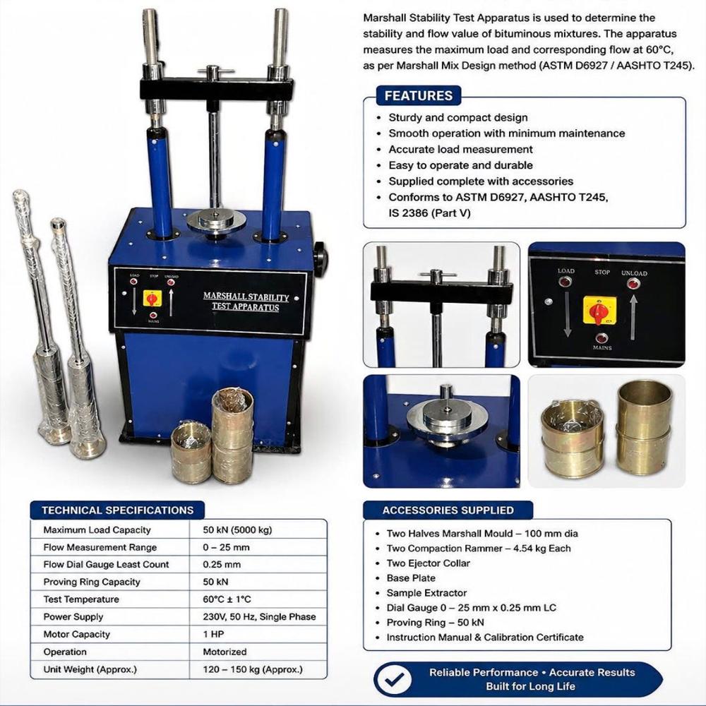 Marshall Stability Test Apparatus - Application: Construction Industry