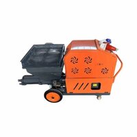 Plastering Machine - Steel Body, 1150x560x800 Mm, Orange & Black | Automatic, Hopper 40-70l, Worm Pump, Portable, Low Noise