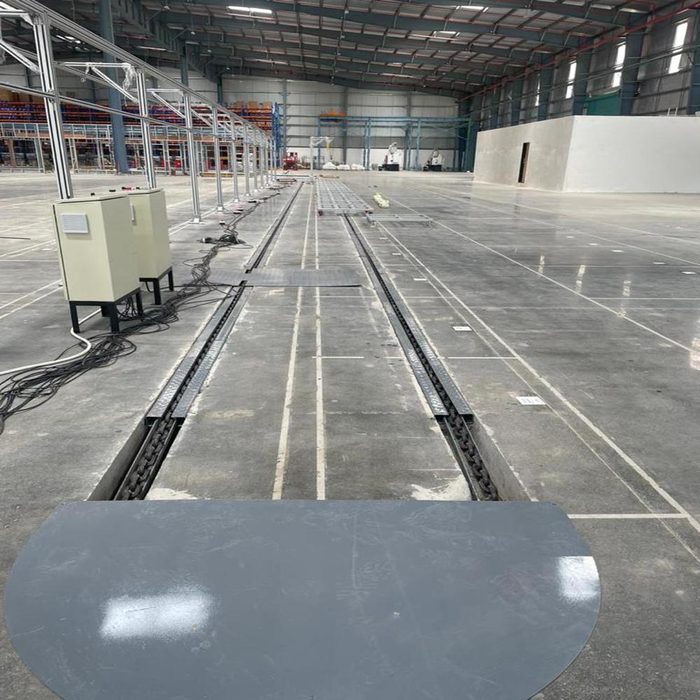 TWO LINE FLOOR CONVEYOR SYSTEM