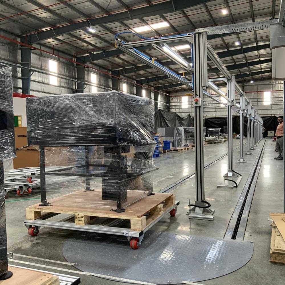 TWO LINE FLOOR CONVEYOR SYSTEM