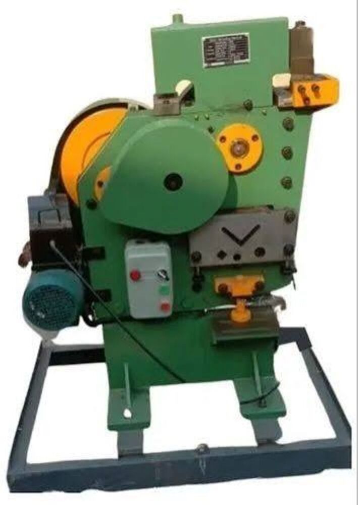 IRON WORKER / MULTI-CUTTER - High-Grade Cast Iron & Mild Steel, 1500x800x1700 mm, Green/Yellow | 5-10 HP Motor, 4-5 Stations, Shear/Punch/Notch/Bend
