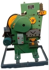 Iron Worker / Multi-cutter - High-grade Cast Iron & Mild Steel, 1500x800x1700 Mm, Green/yellow | 5-10 Hp Motor, 4-5 Stations, Shear/punch/notch/bend