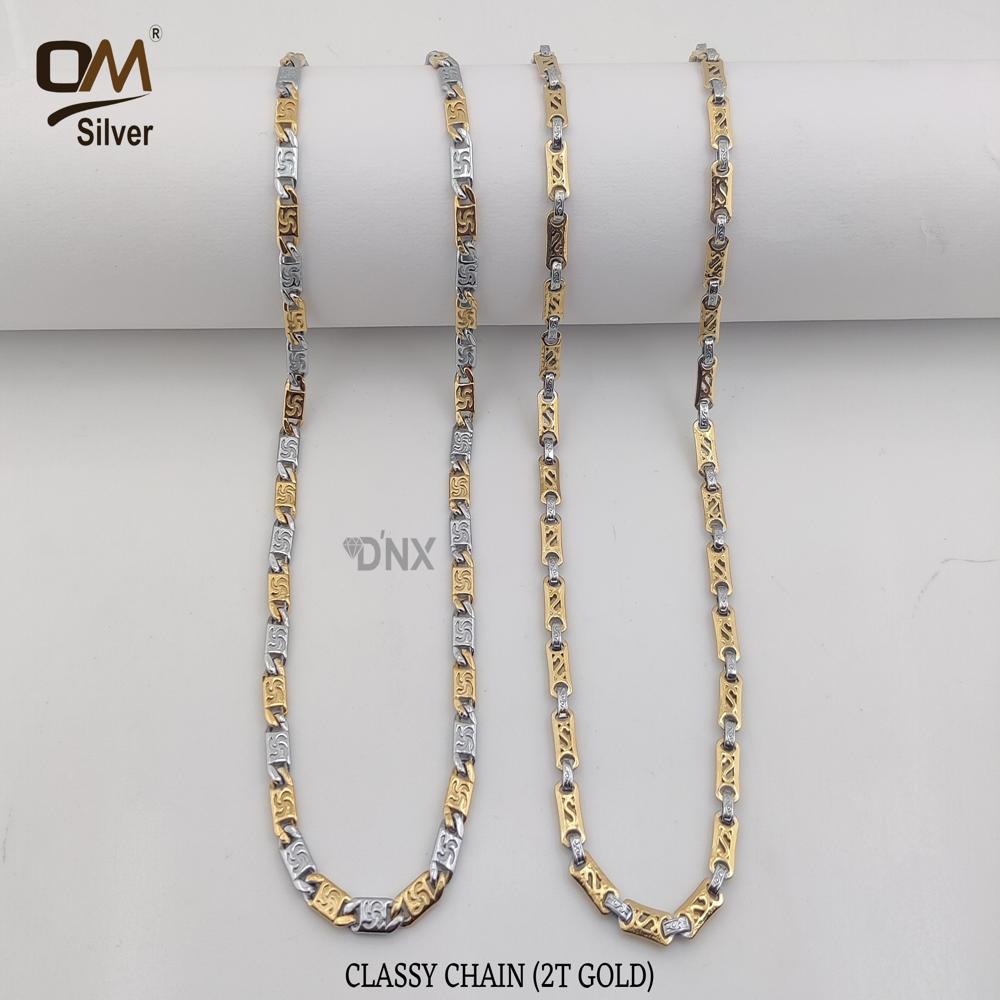 Silver Classy 2 Ton Gold Chain - Gender: Men