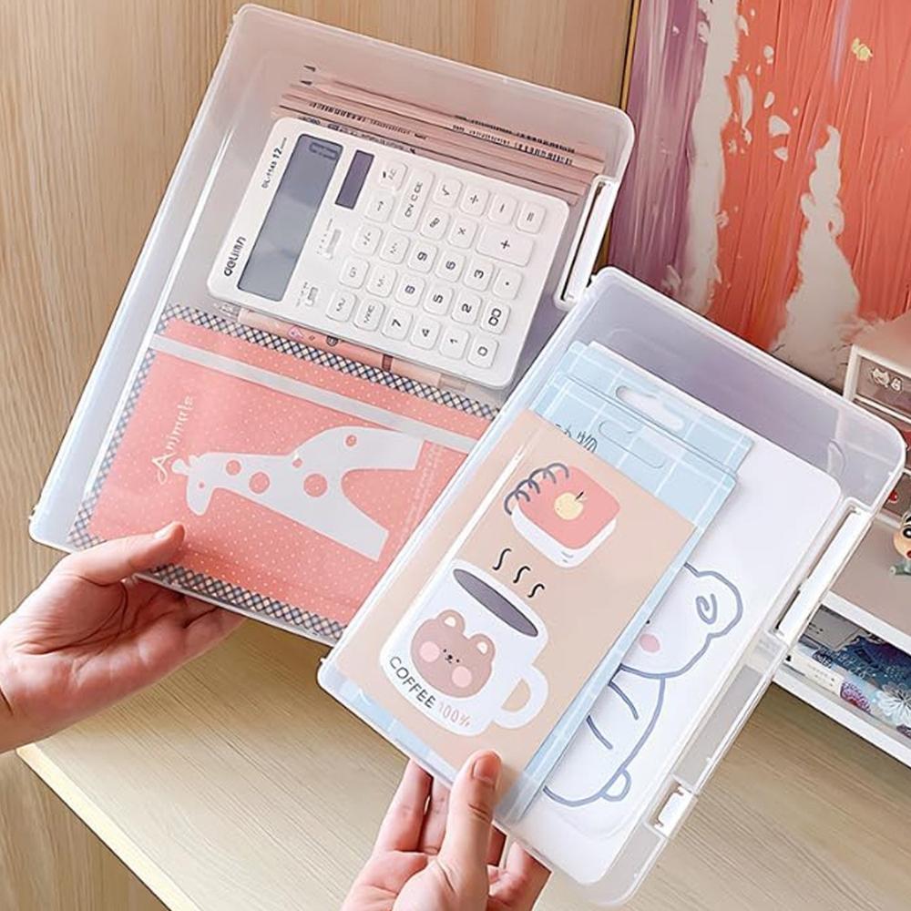 Document Holder File Organizer Box Storage Boxes Lids (1 Pc / 24x17 Cm)