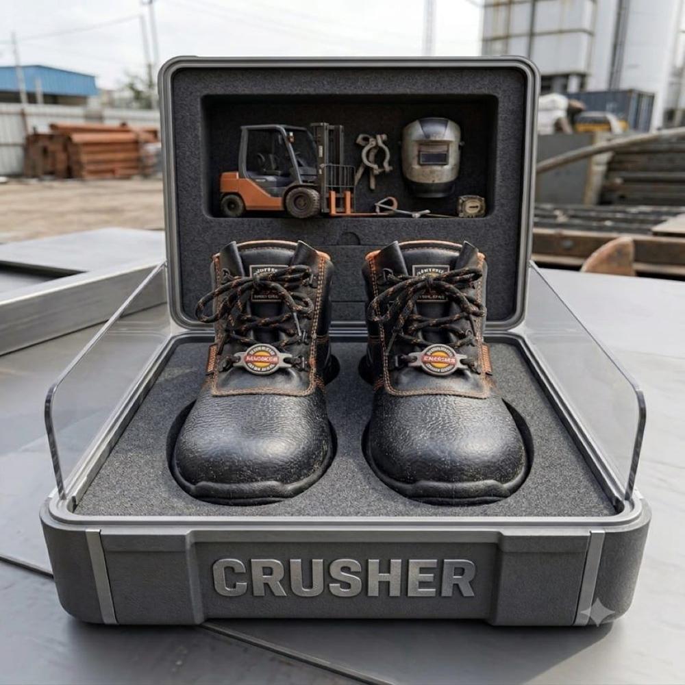 Agarson Crusher Steel Toe Black Work Safety Shoe