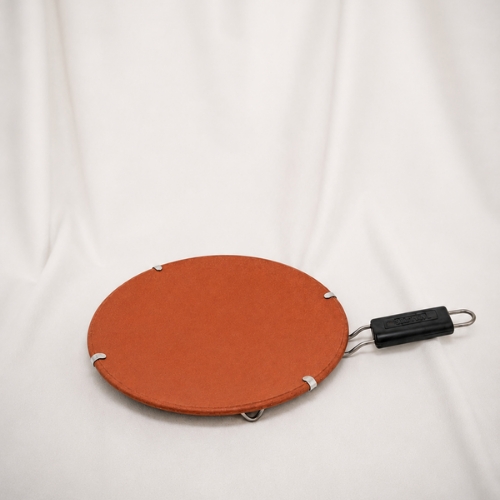 Reddish Brown Clay Simple Tawa (With Handle)(10 Inch), For Cookware