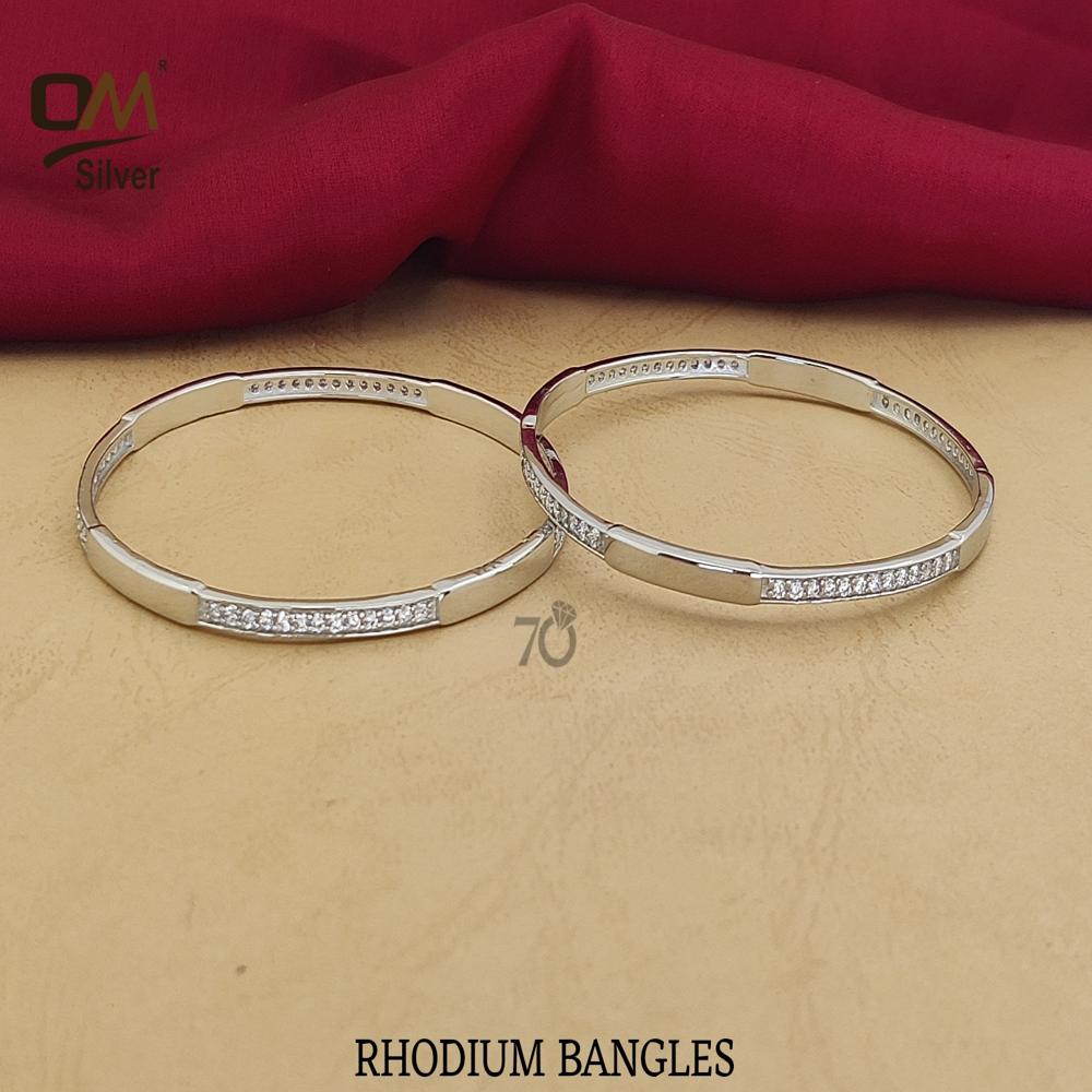 Silver Rhodium Bangels - Gender: Women