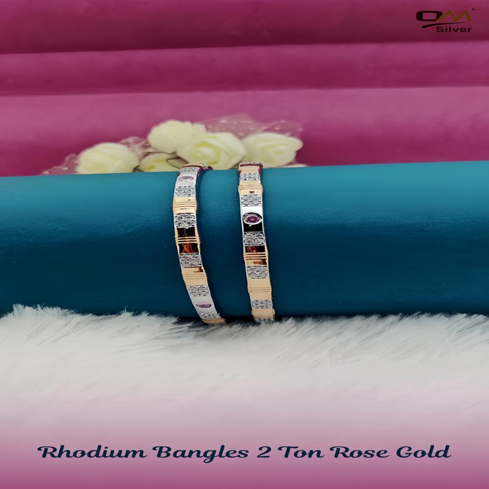 Silver 2 Ton Rosegold Bangels - Jewelry Type: Bangles