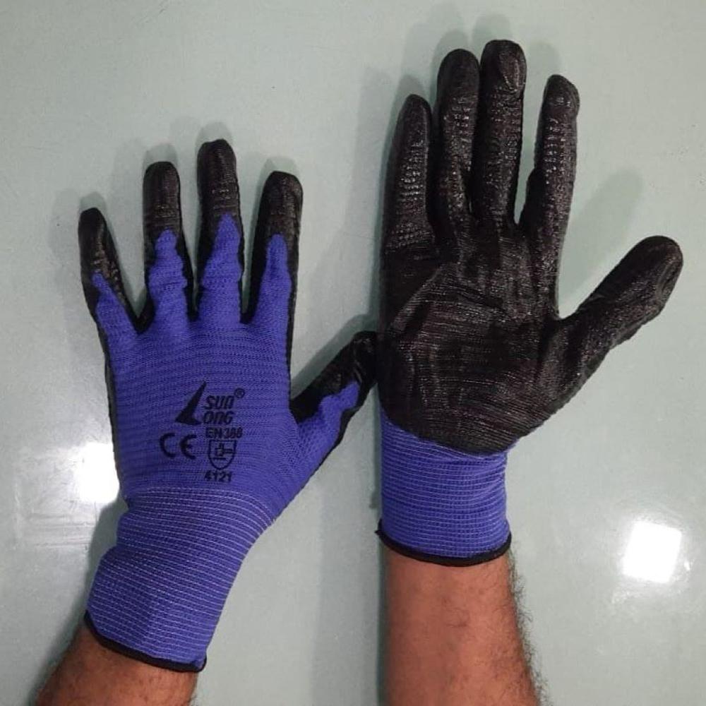 Sunlong Blue Black Zebra Cut Resistance Gloves