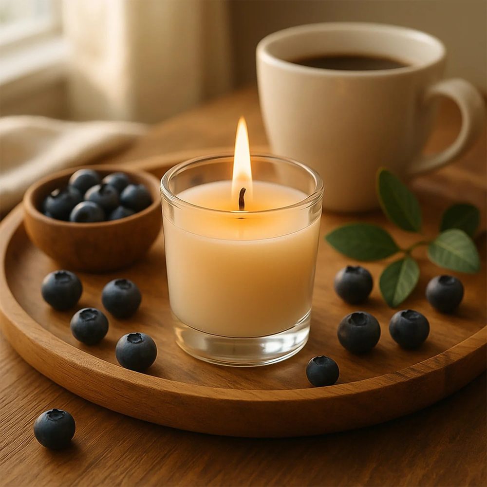 In lief Blueberry Soy-Blend Votive Candle Glass 50 gm (1 Pc)