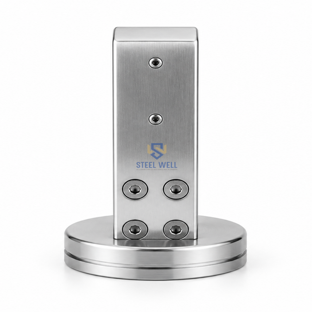 Stainless Steel 6 Inch Spigot - Stainless Steel 304/316, 6 Inch, Brushed Silver | Cnc Machined, Corrosion Resistant, Glass Railing Fitments