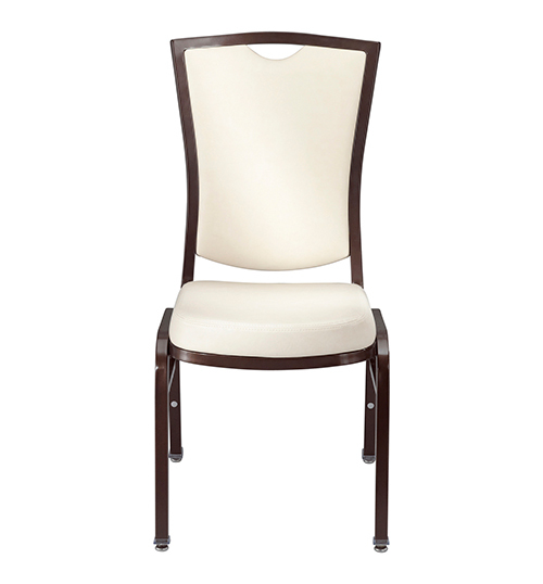 Gold Upholstered Banquet Chair with Black Metal Frame | Aluminium Banquet Chair
