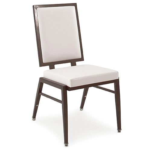Gold Upholstered Banquet Chair with Black Metal Frame | Aluminium Banquet Chair