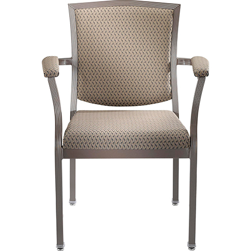 Gold Upholstered Banquet Chair with Black Metal Frame | Aluminium Banquet Chair