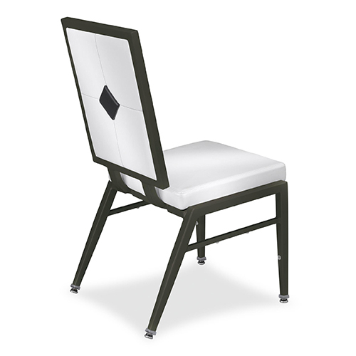 Gold Upholstered Banquet Chair with Black Metal Frame | Aluminium Banquet Chair