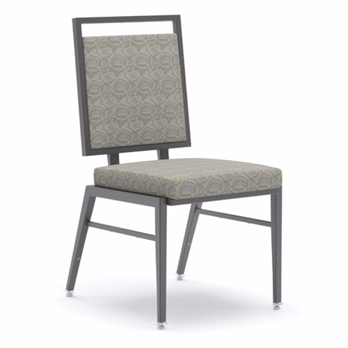 Grey Patterned Upholstered Banquet Chair with Metal Frame | Banquet Chair