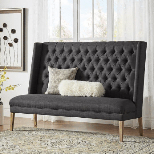 Tufted High-Back Loveseat Sofa | Banquet Hall Sofa