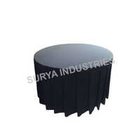 Round Table Cover - Polyester/cotton Blend, Custom Size, Black | Wrinkle Resistant, Pleated Skirt, Machine Washable