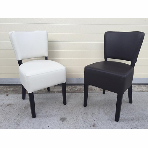 Black and White Dining Chairs - Solid Wood, 45x49x83 cm, Matte Black Legs | Ergonomic, Padded Seat, Eco-Friendly