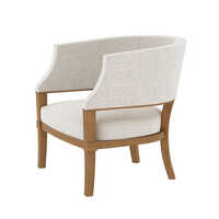 Holly Hunt South Beach Chair - Solid Wood, Upholstered Linen Blend, 29-32" Height | Flared Legs, Curved Arms, High-density Foam Seat