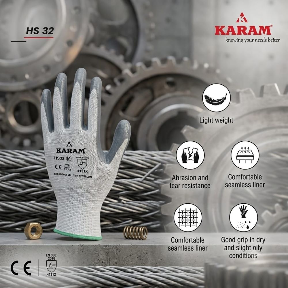 Karam Make Nitrile Coated Hand Gloves