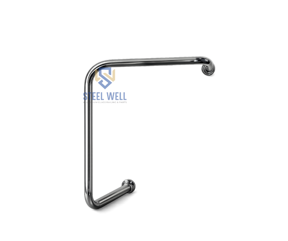 Stainless Steel L Shape Grab Bar - 304/316 Grade, 450x600 Mm, Mirror Finish, Load Capacity 150 Kg, Seamless Welded