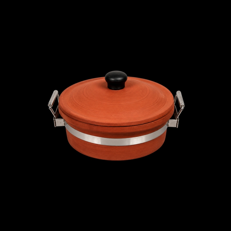 Clay red handi with handle