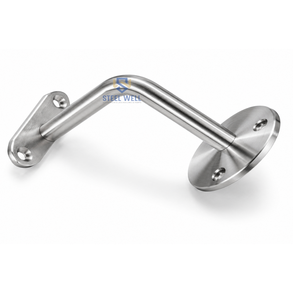 S.S. Glass Side Mount Bracket - Stainless Steel 304/316, Matte Finish, Supports 8-19mm Glass, Load Capacity 100kg