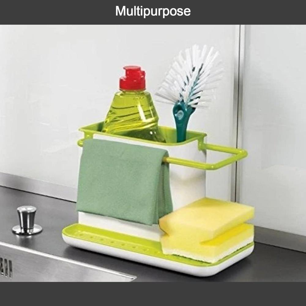 3-in-1 Plastic Sink Stand for Kitchen Use